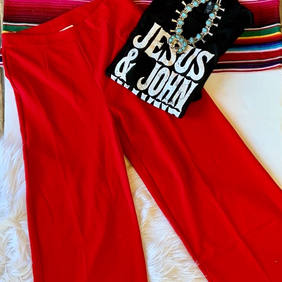 Pants - LAST PAIR! Red high waisted wide leg Pants